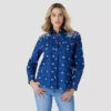 WRANGLER WOMENS RETRO AMERICANA BANDANA SHIRT - BLUE