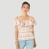 WRANGLER WOMENS WOVEN OFF SHOULDER BLOUSE -Wrangler Store 16a87be5f30c78351da2e2c0a68604b4