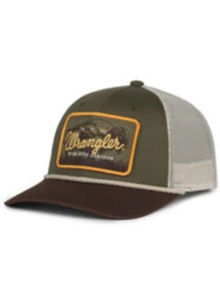 WRANGLER MEN'S BROWN/OLIVE LOGO HAT