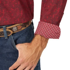 Wrangler Men's George Strait Paisley Print Shirt -Wrangler Store 3bfff6438024706b1d63f47b08ebdc35