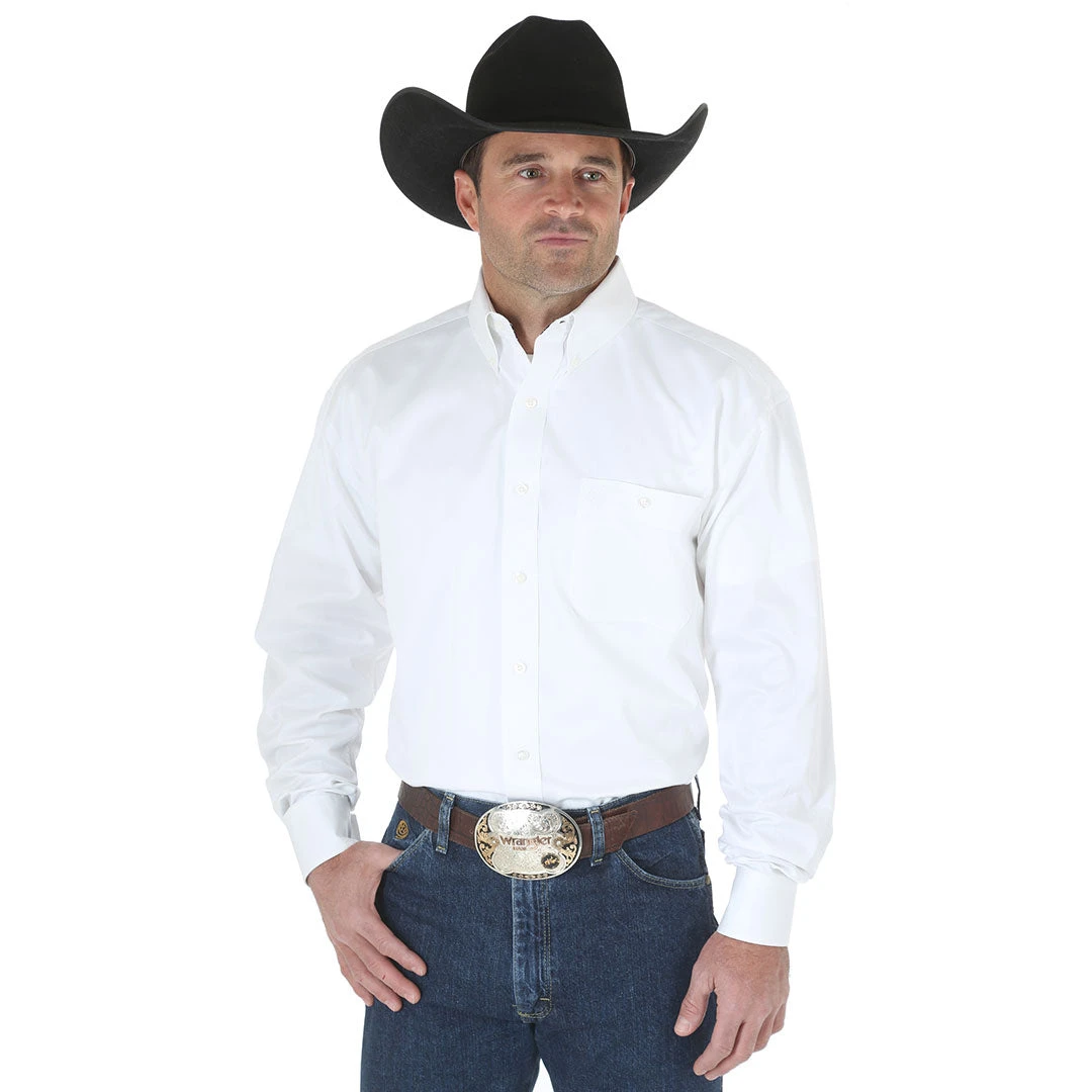 Wrangler Men's George Strait Solid Twill Shirt 3 Wrangler Men's George Strait Solid Twill Shirt