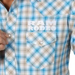 Wrangler Men's Ram Rodeo Logo Plaid Shirt 9 Wrangler Men's Ram Rodeo Logo Plaid Shirt -Wrangler Store 67db01b737dc443b462d4ad4e74edd41