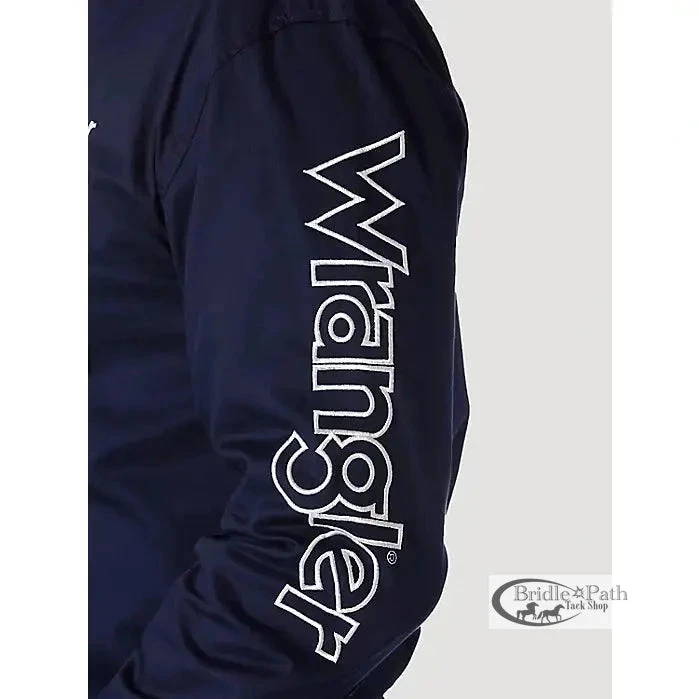 WRANGLER MENS LOGO BUTTON DOWN SHIRT - NAVY 6 WRANGLER MENS LOGO BUTTON DOWN SHIRT - NAVY - Image 4
