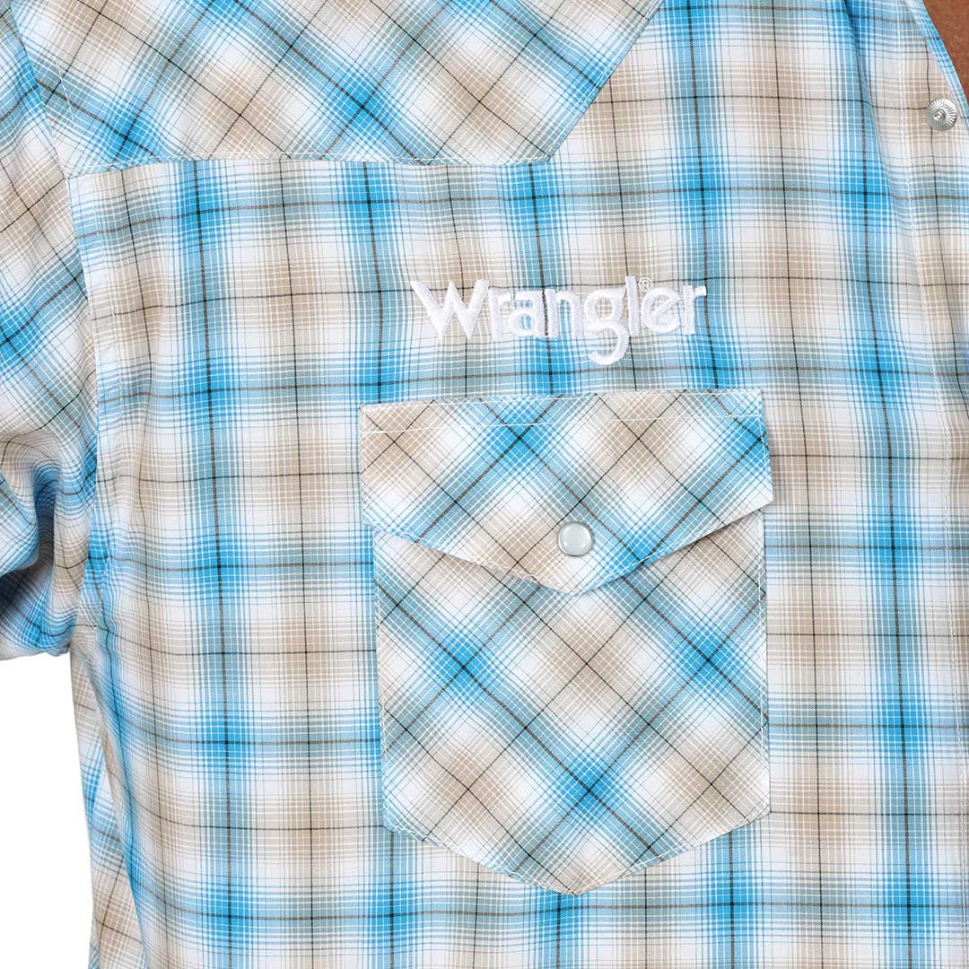 Wrangler Men's Ram Rodeo Logo Plaid Shirt 6 Wrangler Men's Ram Rodeo Logo Plaid Shirt - Image 4