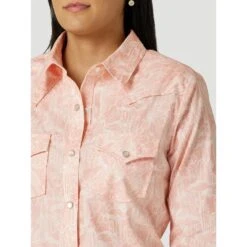 WRANGLER WOMENS CACTI WESTERN SNAP SHIRT - PINK MULTI -Wrangler Store 95ed6a728ee8cb9f9b6ba34aa63001f1