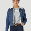 Wrangler Womens Retro Sherpa Lined Western Denim Jacket - LWJ320D -Wrangler Store P2358450 1 65438.1673540788
