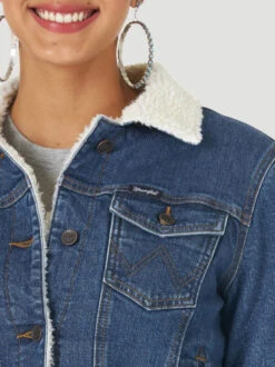 Wrangler Womens Retro Sherpa Lined Western Denim Jacket - LWJ320D 8 Wrangler Womens Retro Sherpa Lined Western Denim Jacket - LWJ320D -Wrangler Store P2358450 3 45015.1636417211