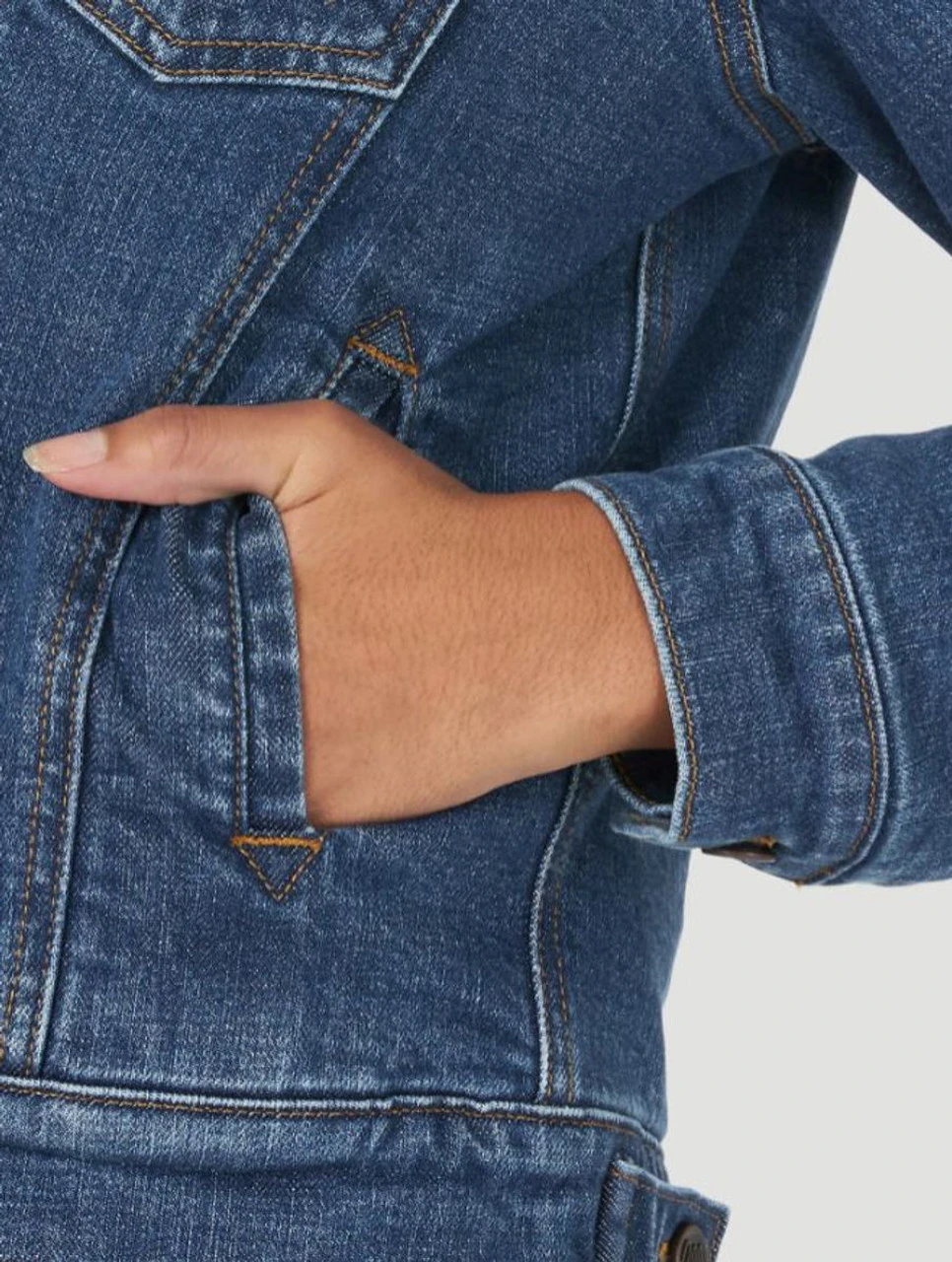 Wrangler Womens Retro Sherpa Lined Western Denim Jacket - LWJ320D 6 Wrangler Womens Retro Sherpa Lined Western Denim Jacket - LWJ320D - Image 4