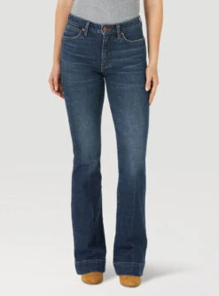 Wrangler Womens Retro Green Jean High Rise Trouser - Sara