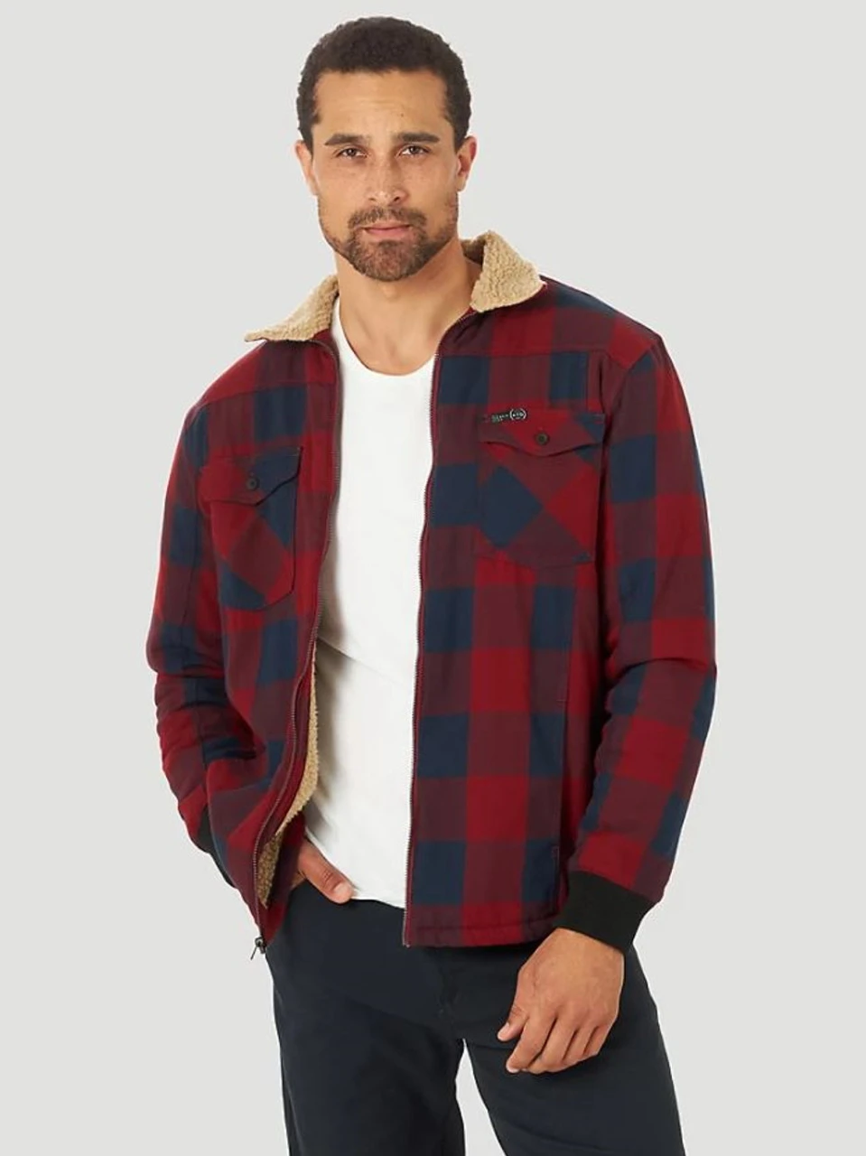 Wrangler Mens ATG Sherpa Lined Flannel Shirt Jacket - NSJ63 3 Wrangler Mens ATG Sherpa Lined Flannel Shirt Jacket - NSJ63