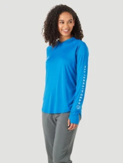 Wrangler Womens ATG Hooded Long Sleeve Sun Tee - LAK19
