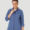 Wrangler ATG Womens Mixed Material Shirt 1 Wrangler ATG Womens Mixed Material Shirt -Wrangler Store P2413685 01 18748.1673536873