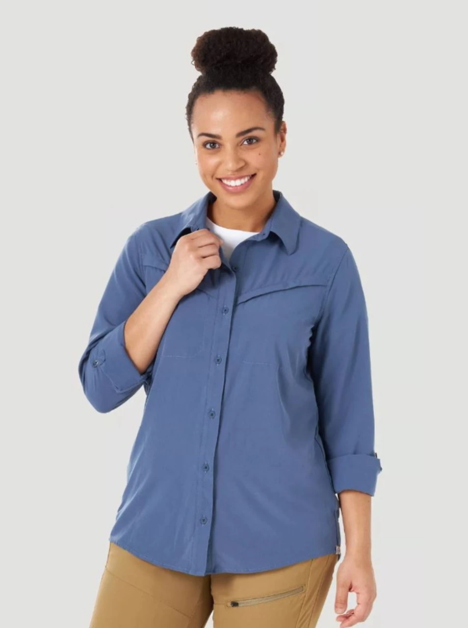 Wrangler ATG Womens Mixed Material Shirt 3 Wrangler ATG Womens Mixed Material Shirt