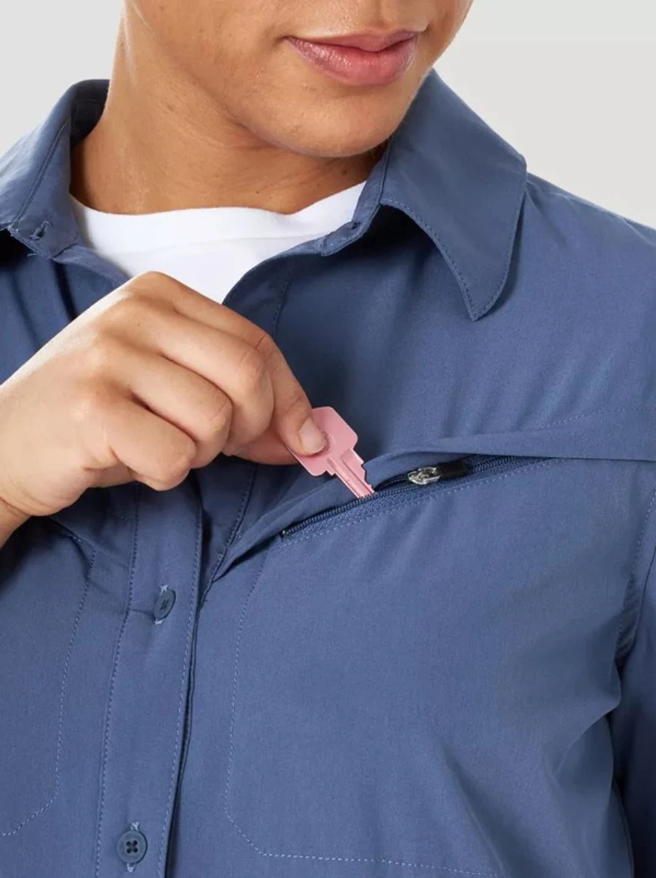 Wrangler ATG Womens Mixed Material Shirt 7 Wrangler ATG Womens Mixed Material Shirt - Image 5