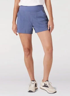 Wrangler Womens Indigo ATG Mixed Material Shorts