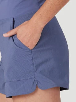 Wrangler Womens Indigo ATG Mixed Material Shorts -Wrangler Store P2519980 4 89908.1650394626