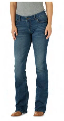 Wrangler Womens Essentials Helen Mid Rise Bootcut Jeans