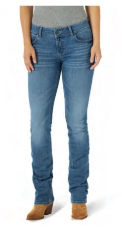 Wrangler Womens Essentials Grace Straight Leg Mid Rise Jean