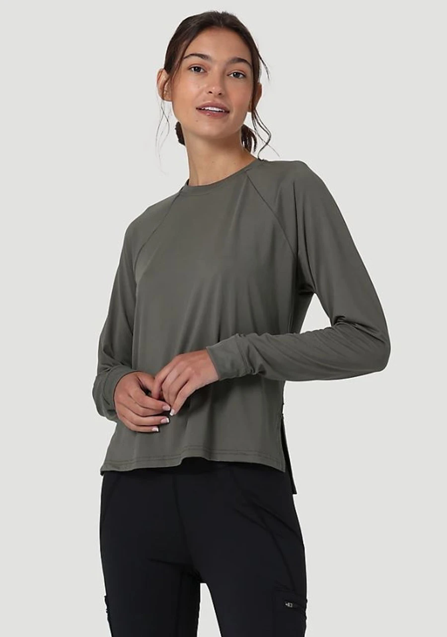 Wrangler ATG Womens Dusty Olive Performance Raglan Tee 3 Wrangler ATG Womens Dusty Olive Performance Raglan Tee