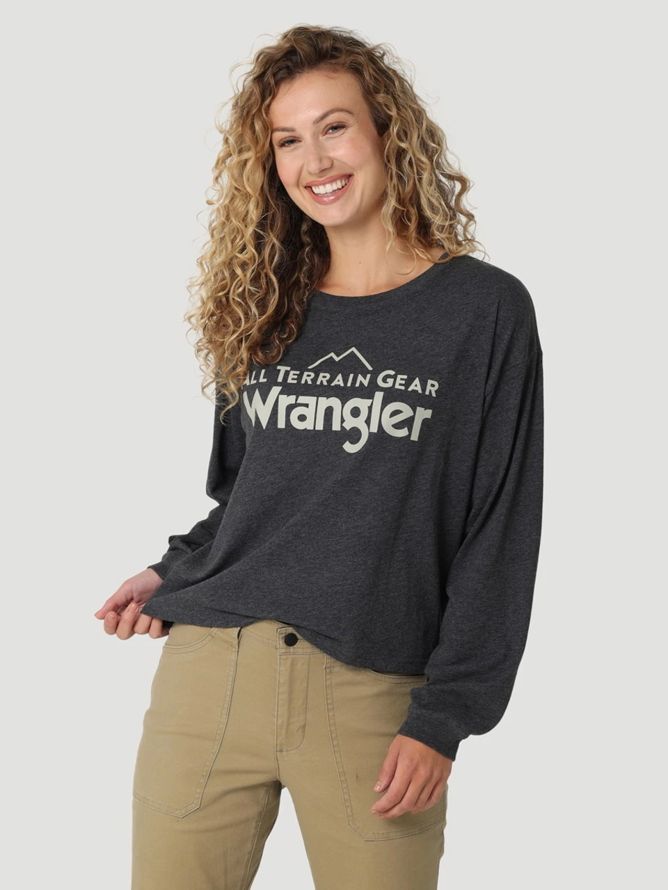 Wrangler ATG Womens Caviar Relaxed Fit Logo Crop Long Sleeve Tee 3 Wrangler ATG Womens Caviar Relaxed Fit Logo Crop Long Sleeve Tee