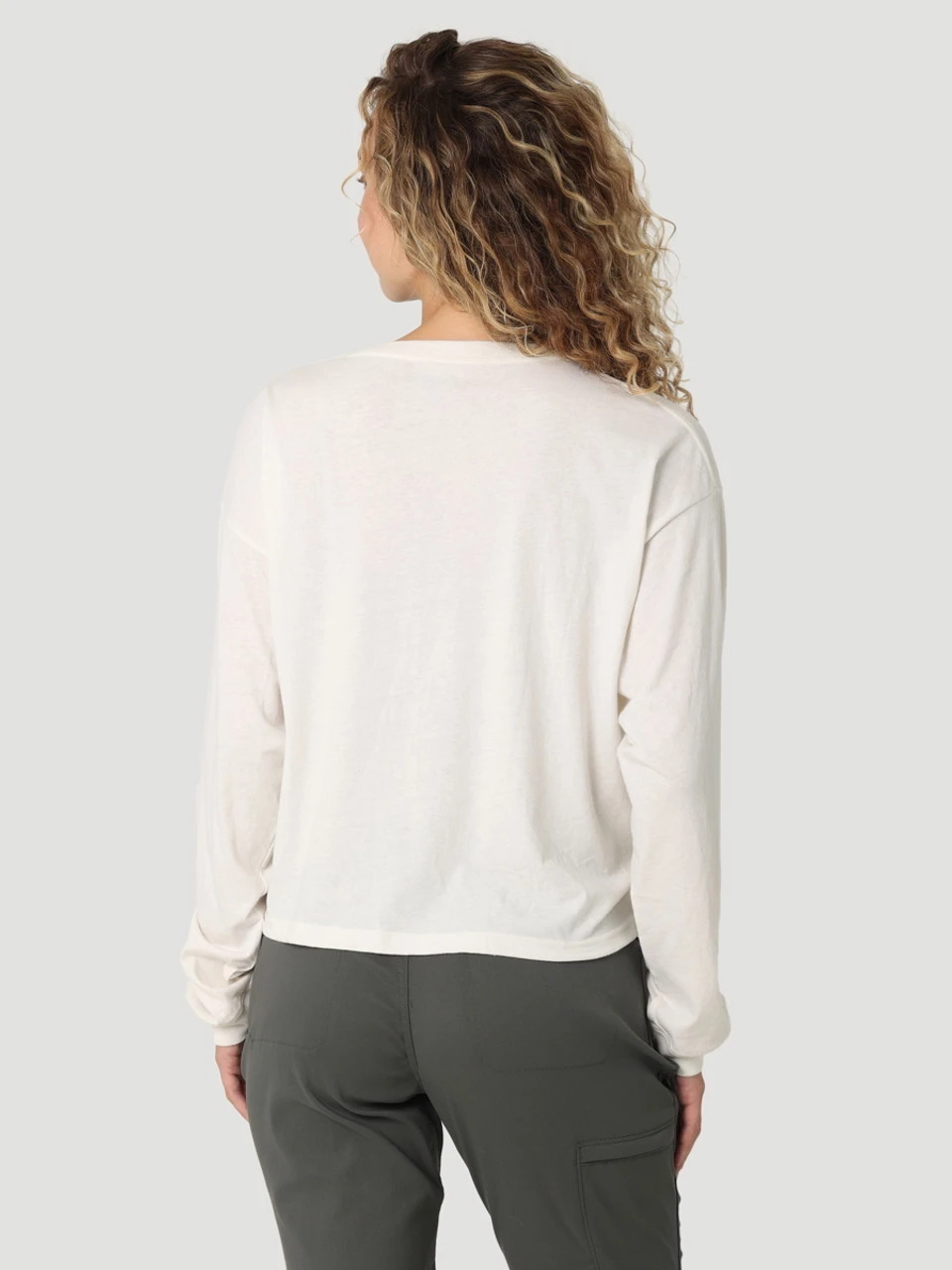 Wrangler ATG Womens Marshmallow Relaxed Fit Logo Crop Long Sleev 5 Wrangler ATG Womens Marshmallow Relaxed Fit Logo Crop Long Sleev - Image 3