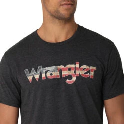 Wrangler American Flag Kabel T-shirt In Caviar Heather -Wrangler Store P2617190 3 70832.1675202655
