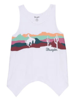 Wrangler Women's Sunset Ridge Handkerchief Tank In Bright White