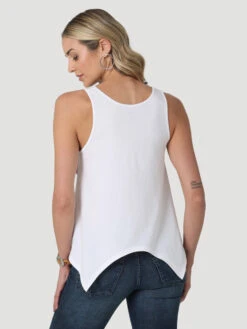 Wrangler Women's Sunset Ridge Handkerchief Tank In Bright White -Wrangler Store P2665750 3 22880.1681827220