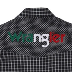 Wrangler Men's Logo Long Sleeve Western Snap Shirt In Black -Wrangler Store P2734795 2 31230.1681826900