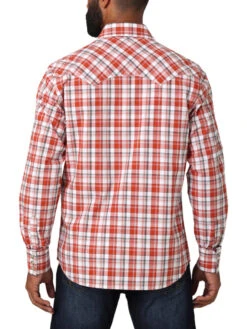 Wrangler Men's Retro Long Sleeve Sawtooth Snap Pocket Western Shirt In Red -Wrangler Store P2735205 3 93675.1681826947