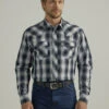 Wrangler Mens Long Sleeve Plaid Black Shirt -Wrangler Store P2735460 1 92345.1692039058