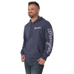Wrangler Men's Graphic Rope Hoody In Navy Blue