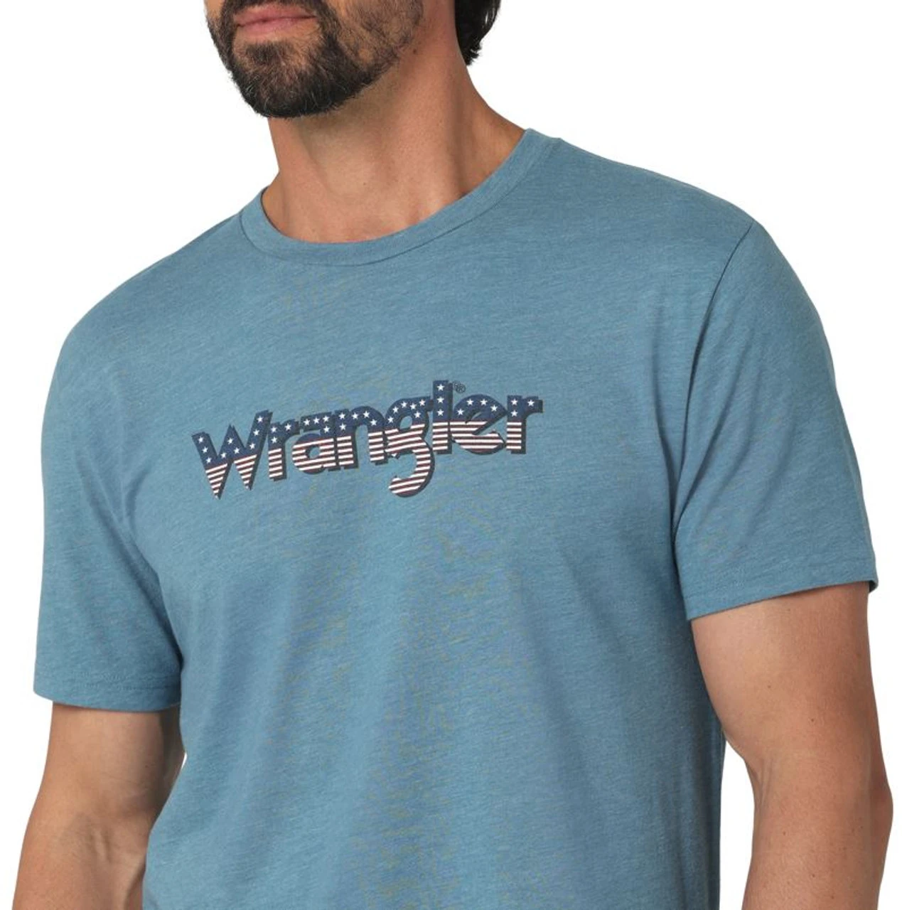 Wrangler Mens Blue Logo Short Sleeve Tee 5 Wrangler Mens Blue Logo Short Sleeve Tee - Image 3