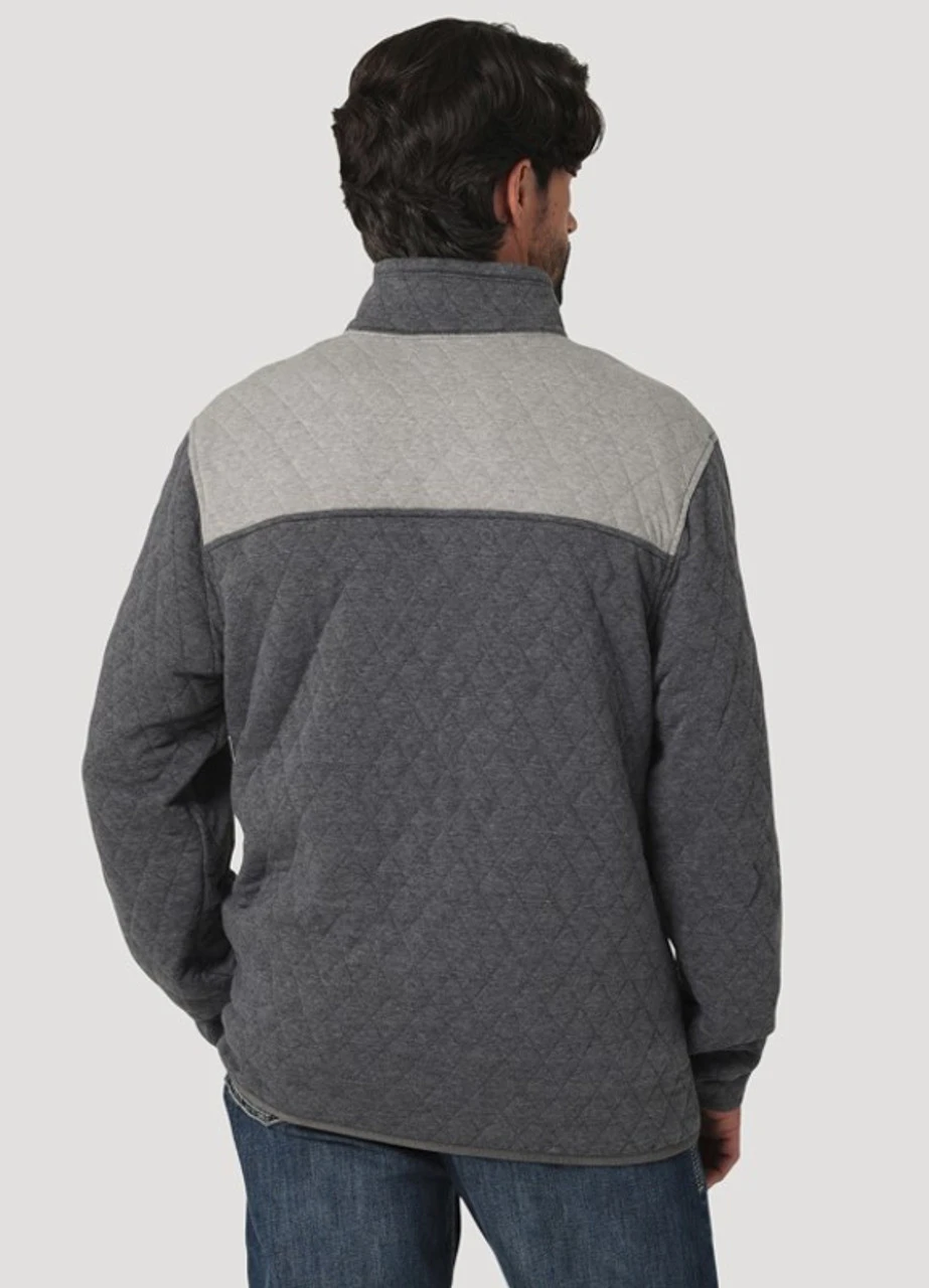 Wrangler Mens Quilted 1/4 Caviar Snap Pullover 3 Wrangler Mens Quilted 1/4 Caviar Snap Pullover
