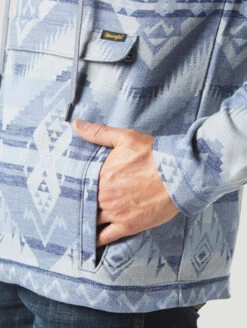 Wrangler Mens Aztec Blue 1/4 Zip Pullover Hoodie 9 Wrangler Mens Aztec Blue 1/4 Zip Pullover Hoodie -Wrangler Store P2736620 4 93495.1692305589