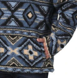 Wrangler Mens China Blue Sherpa Quarter Zip -Wrangler Store P2736645 3 82726.1692033939