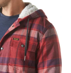 Wrangler Mens Garnet Hooded Flannel Shirt Jacket -Wrangler Store P2736735 2 96053.1692033631