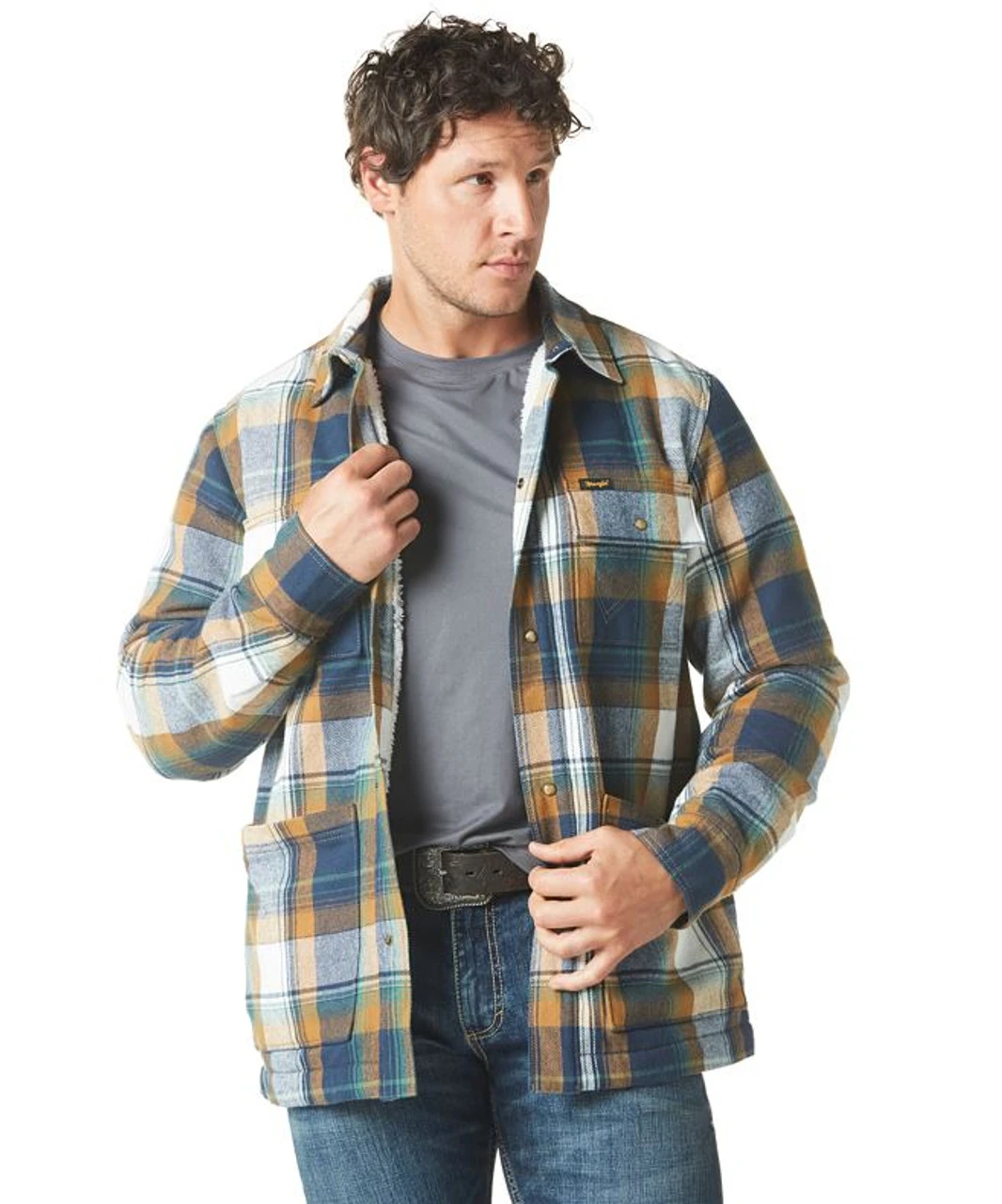 Wrangler Mens Blue Spruce Flannel Shirt Jacket 3 Wrangler Mens Blue Spruce Flannel Shirt Jacket