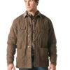 Wrangler Mens Waxed Chocolate Chip Western Lined Barn Coat -Wrangler Store P2736830 4 86826.1697129863