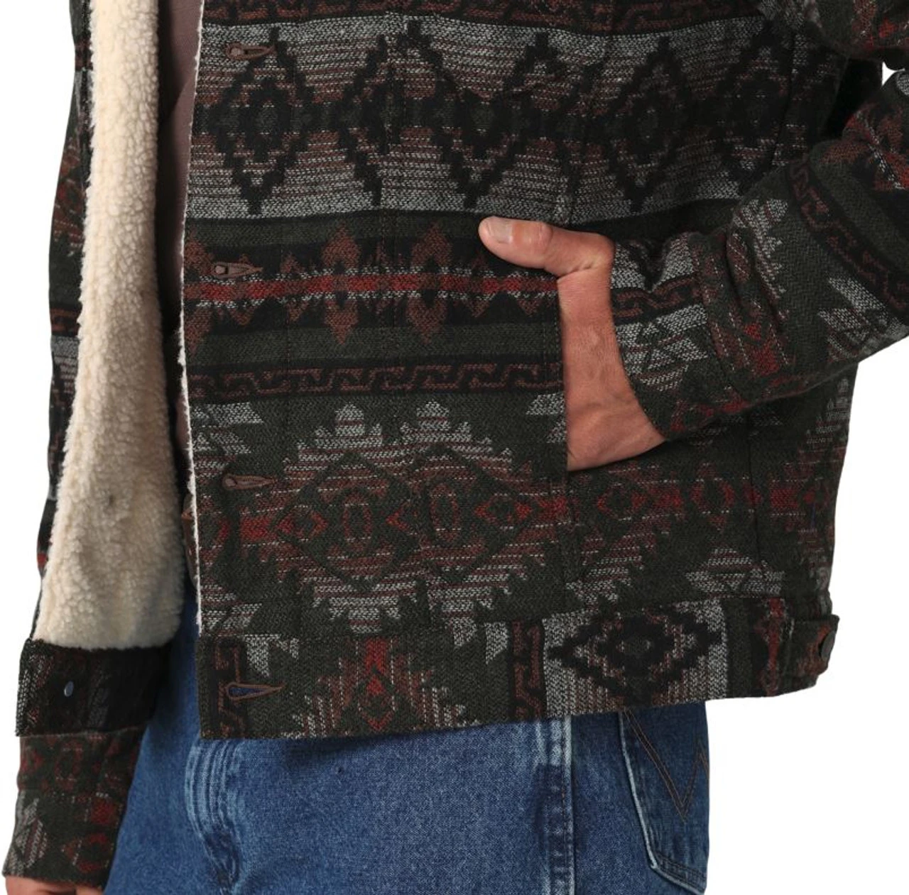 Wrangler Olive Jacquard Jacket 5 Wrangler Olive Jacquard Jacket - Image 3