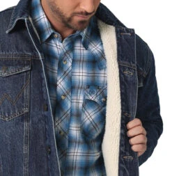 Wrangler Mens Blue Indigo Retro Denim Jacket -Wrangler Store P2736975 3 20948.1692033969