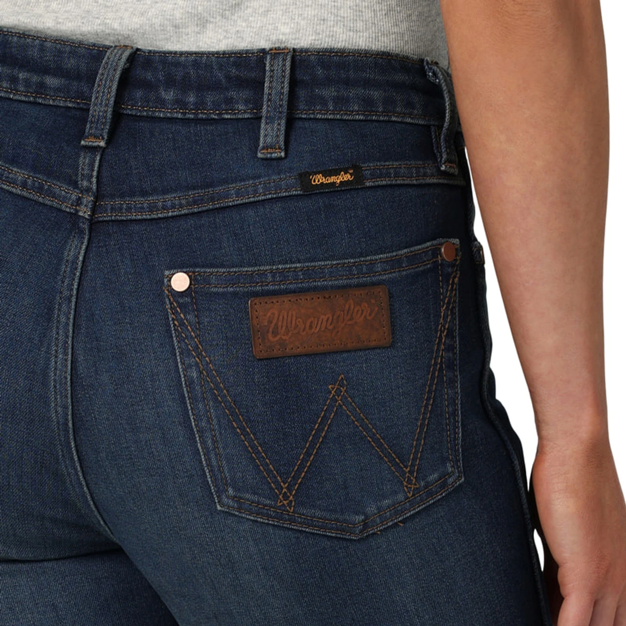 Wrangler Women's High Rise Slim Bootcut Jeans In Medium Dark Wash 9 Wrangler Women's High Rise Slim Bootcut Jeans In Medium Dark Wash - Image 7