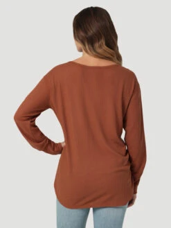 Wrangler Ladies Tan Scoop Neck Shirt -Wrangler Store P2737705 2 88672.1686773530