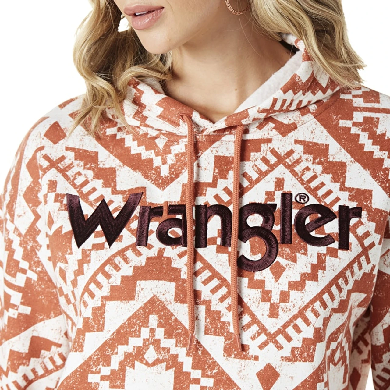 Wrangler Ladies Orange Long Sleeve Hoodie 4 Wrangler Ladies Orange Long Sleeve Hoodie - Image 2