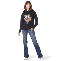 Wrangler Ladies Black Graphic Hoodie -Wrangler Store P2737935 4 62750.1686773514
