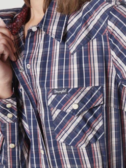 Wrangler Ladies Plaid Long Sleeve Snap Western Shirt -Wrangler Store P2738000 2 46410.1686773374