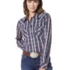 Wrangler Ladies Plaid Long Sleeve Snap Western Shirt