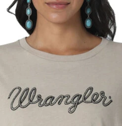 Wrangler Wangler Ladies Tan Boyfriend Cropped Long Sleeve Tee -Wrangler Store P2738055 2 99272.1692033921