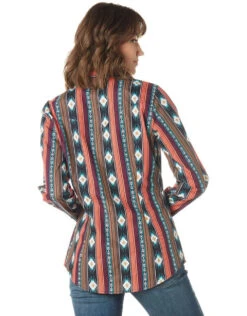 Wrangler Ladies Checotah Stripe Retro Stripe Long Sleeve Shirt 7 Wrangler Ladies Checotah Stripe Retro Stripe Long Sleeve Shirt -Wrangler Store P2738210 1 85835.1692034098