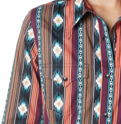 Wrangler Ladies Checotah Stripe Retro Stripe Long Sleeve Shirt 8 Wrangler Ladies Checotah Stripe Retro Stripe Long Sleeve Shirt -Wrangler Store P2738210 2 30728.1692034098